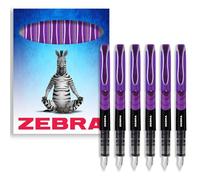 Zebra Pen Cebra Fuente - Desechables Pluma Estilográfica - Púrpura Tinta - Paquete de 6