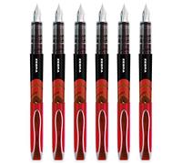 Zebra Pen Cebra Fuente - Desechables Pluma Estilográfica - Tinta Roja - Paquete de 6