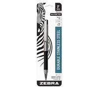 Zebra Pen Bolígrafo F-301 compacto acero inoxidable 0,7 mm Negro paquete de 6