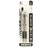Zebra Pen F-301 Bolígrafo retráctil, barril de acero inoxidable, punta fina, tinta negra, paquete de 2 (27112)