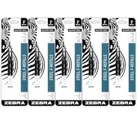 Zebra Pen F-Series Ballpoint Stainless Steel Pen Refill, Fine Point, 0.7mm, Black Ink, 10-Pack