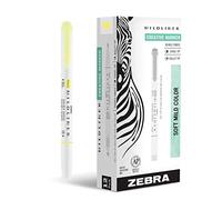 Zebra Pen Mildliner 78150upc - Juego de marcadores resaltadores de doble extremo, puntas anchas y finas, ideal para resaltar la Biblia, tinta amarilla suave, sin sangrado, paquete de 12 unidades