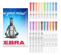 Zebra Pen Mildliner - Marcadores de doble punta, punta ancha y fina, paquete regalo, tinta libre de ácidos y atóxica, paquete de 20 unidades