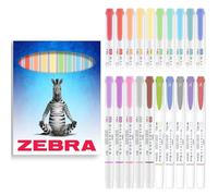 Zebra Pen Mildliner - Rotuladores de doble punta - Marcadores ancha y fina - Paquete de colores en caja de regalo, tinta sin ácidos y no tóxica (20 unidades)