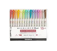Zebra Pen Rotulador Mildliner de doble punta biselada y rotulador de punta fina, 15 unidades, colores surtidos