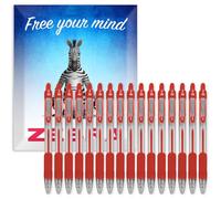 Zebra Pen Z-Grip - Bolígrafos retráctiles, punta de 1,0 mm, paquete de 16 unidades, en caja de regalo de cartón, escuela, escritura, trabajo, oficina (rojo)