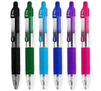 Zebra Pen Z-Grip - Mini bolígrafos de 11,4 cm de longitud, azul, azul claro, rosa, violeta, verde + tinta negra suave, paquete de 6