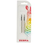 Zebra - Recambio de tinta para bolígrafo (1 mm, 2 unidades), color negro