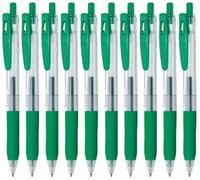 Zebra Sarasa Clip 0,4 retráctil bolígrafos de tinta de gel, empuñadura de goma, 0,4 mm, tinta verde, juego de 10