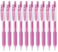 Zebra Sarasa Clip 0.5 retráctil bolígrafos de tinta de gel, empuñadura de goma, 0.5 mm, Neon Morado de tinta, juego de 10