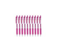 Zebra Sarasa Clip 0.7 Retractable Gel Ink Pen Rubber Grip 0.7mm Magenta Ink Value Set of 10