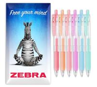 Zebra Sarasa Clip 05 - Bolígrafo roller de tinta de gel, punta de 0,5 mm, paquete de 6 bolígrafos en paquete de regalo (colores pastel leche)
