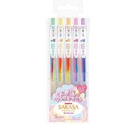 Zebra Sarasa Clip - Bolígrafo de 0,5 mm, color mármol, juego de 5 colores (JJ75-5C-MB)