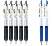 Zebra Sarasa Mark On Gel Ink - Bolígrafos de punta redonda (0,5 mm, 5 negro, 2 azules)