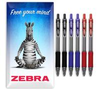Zebra Sarasa Pen - Bolígrafos retráctiles de tinta de gel, punta de 0,7 mm, tinta negra, azul y roja, juego de 6 unidades