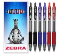 Zebra Sarasa Pen - Bolígrafos retráctiles de tinta de gel, punta de 0,7 mm, tinta negra, azul y roja, juego de 6 unidades