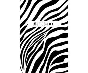 Zebra Stripe Notebook, 100 lined pages: Black and White Zebra Print notebook with lined pages, 6x9inch size (Animal Prints Notebooks)