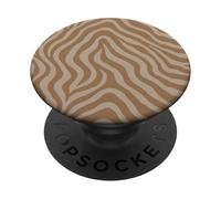 Zebra Stripes Accessories Brown Earth Tones Aesthetic PopSockets PopGrip Adhesivo