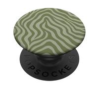 Zebra Stripes Accessories Green Earth Tones Aesthetic PopSockets PopGrip Adhesivo