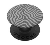Zebra Stripes Accessories Monochromatic Grey Aesthetic PopSockets PopGrip Adhesivo