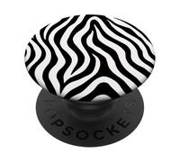 Zebra Stripes Accessory Black and White Animal Print Pattern PopSockets PopGrip Adhesivo