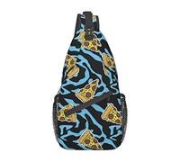 Zebra Stripes Pizza Sling Bag, Casual Crossbody Shoulder Bag Senderismo Daypack Crossbody Shoulder Backpack Travel Chest Pack para Hombres Mujeres