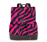 Zebra Tiger Leopard Pink - Mochila de cuero para mujer, bolsa de libros para escuela secundaria y universidad, mochila ligera e informal para cada temporada