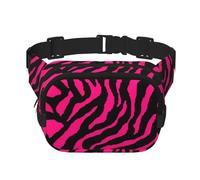 Zebra Tiger Leopard Pink Zipper Fanny Pack, bolsas cruzadas con correa ajustable para correr, ciclismo, Black, Talla única