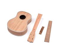 Zebra Wood Ukuleles DIY Kit, 26 pulgadas tenor ukelele DIY kit con cebra panel de madera palisandro conjunto con bolígrafos cuerdas herramientas diversión simple montaje Cuerpo cuello puente para