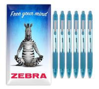 Zebra Z-Grip - Bolígrafo de tinta suave, 1,0 mm, paquete de 6 bolígrafos, en embalaje de cartón cebra (Azul Claro)