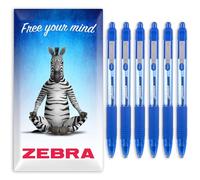 Zebra Z-Grip - Bolígrafo de tinta suave, 1,0 mm, paquete de 6 bolígrafos, en embalaje de cartón cebra (Azul)