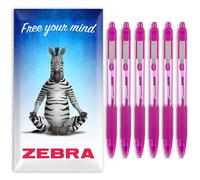 Zebra Z-Grip - Bolígrafo de tinta suave, 1,0 mm, paquete de 6 bolígrafos, en embalaje de cartón cebra (Rosa)