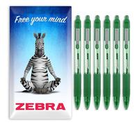 Zebra Z-Grip - Bolígrafo de tinta suave, 1,0 mm, paquete de 6 bolígrafos, en embalaje de cartón cebra (Verde)