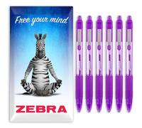Zebra Z-Grip - Bolígrafo de tinta suave, 1,0 mm, paquete de 6 bolígrafos, en embalaje de cartón cebra (Violeta)