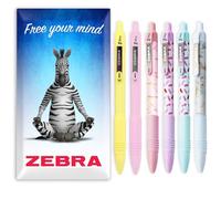 Zebra Z-Grip - Bolígrafo suave con punta de 1,0 mm, barriles pastel y dulce, en paquete de regalo (paquete de 6)