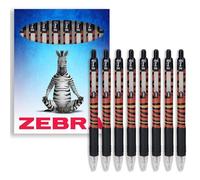 Zebra Z-Grip Pen Funky - Bolígrafos retráctiles con diseño de animales, tinta negra, paquete de 8 (tigre)