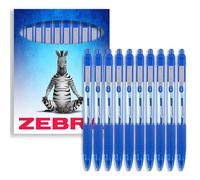 Zebra Z-Grip Smooth Ballpoint Pen - 1.0mm - Blue Ink & Barrel - Pack of 10 - in Zebra Packaging