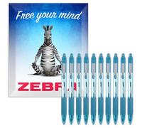 Zebra Z-Grip Smooth - Bolígrafo de punta redonda (1,0 mm, tinta azul claro) y barril - Paquete de 10 unidades - en embalaje de cartón Zebra