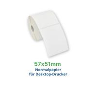 Zebra Z-Select 2000T, Rollo de etiquetas, Papel normal, 57x51mm