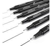 Zebra Zensations - Rotuladores de punta fina para dibujo técnico, juego de 6 grados, tinta negra