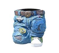 zebroau Macetero de resina con diseño de pantalones vaqueros, para exteriores, interiores, decoración de jardín