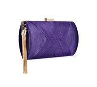 zebrum Bolso de mano de noche para mujer, bolso de noche de diseñador, bolso de mano de fiesta para mujer, Elegante borla púrpura, Talla única