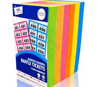 ZEBTON 2 libros de boletos para rifas, 1-1000 boletos para guardarropa, sorteo de la suerte, sorteo de tombola, sorteo de premios y eventos de caridad, colores surtidos (2)