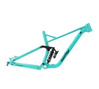 ZECHAO Cuadro Bicicleta de Montaña con Suspensión Total 27,5"/29", Eje Pasante 12 X 148 MM Freno de Disco 16"/18", DH/Am/XC con Amortiguadores Traseros(Blue,L)