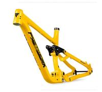 ZECHAO Cuadro de Bicicleta de montaña con suspensión Completa de 27,5"/29", Eje pasante de 12x148 mm y 150 mm de Recorrido for Descenso Am DH con Freno de Disco.(Yellow,M-17in)
