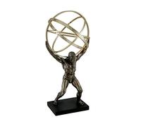 Zeckos Atlas - Estatua con Acabado de Bronce con Esfera Celestial