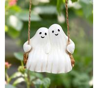Zecnaud Figuras de fantasmas decorativas de Halloween, decoración de Halloween, para interior y exterior, figura fantasma colgante, Helloween, resina espeluznante (1 unidad)