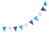 Zecnaud Guirnalda de banderines de lino para exteriores, 12 banderas, espacio ajustable, para bodas, cumpleaños, fiestas, jardín, decoración de fiesta resistente a la intemperie (B)