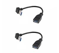 ZEDACA ® USB 3.0 Macho a Mujer extensión Extender 90 Grado Cable Super Fast 5Gbps Transferencia de Datos Cable de sincronización 2pcs (Abajo ángulo Cable) 15cm