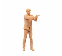 ZEDACAKAI Figura de hombre y mujer de pie con pistola en miniatura, mesa de arena, escena de villano, color blanco, necesita ser coloreado por ti mismo, n.º 6